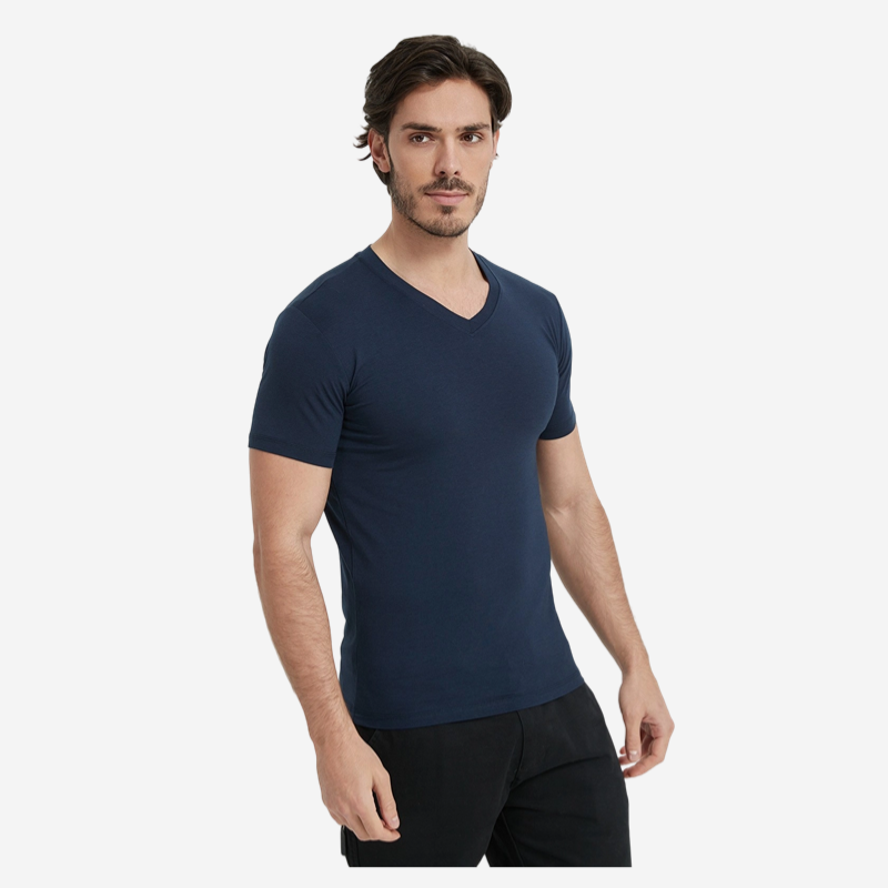 Best Selling Short Sleeve V-Neck Custom T-Shirt - 图片 2