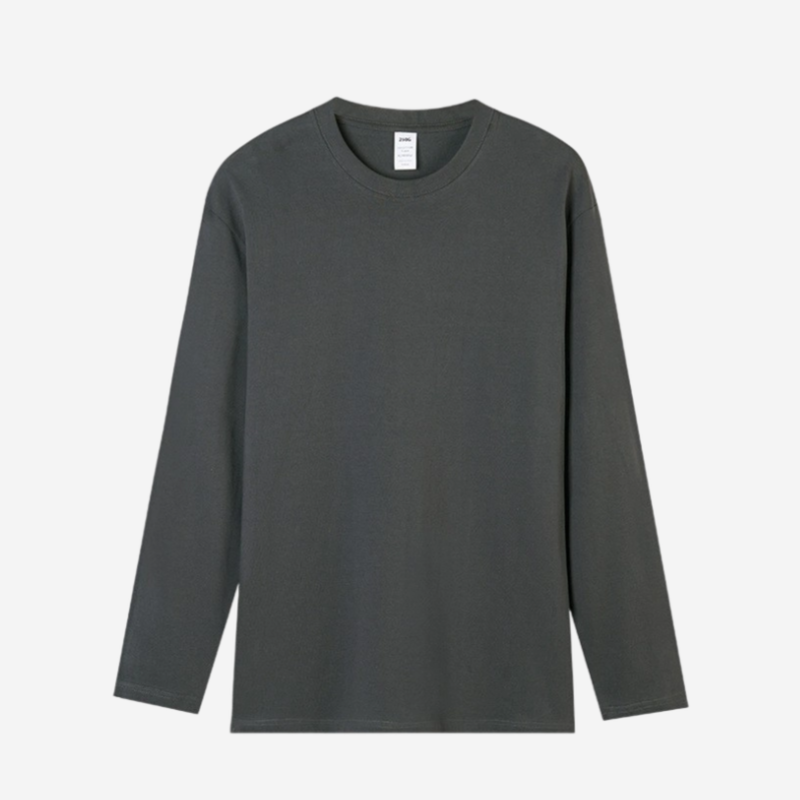 Premium Long Sleeve Round Neck T-Shirt for Branding - 图片 2
