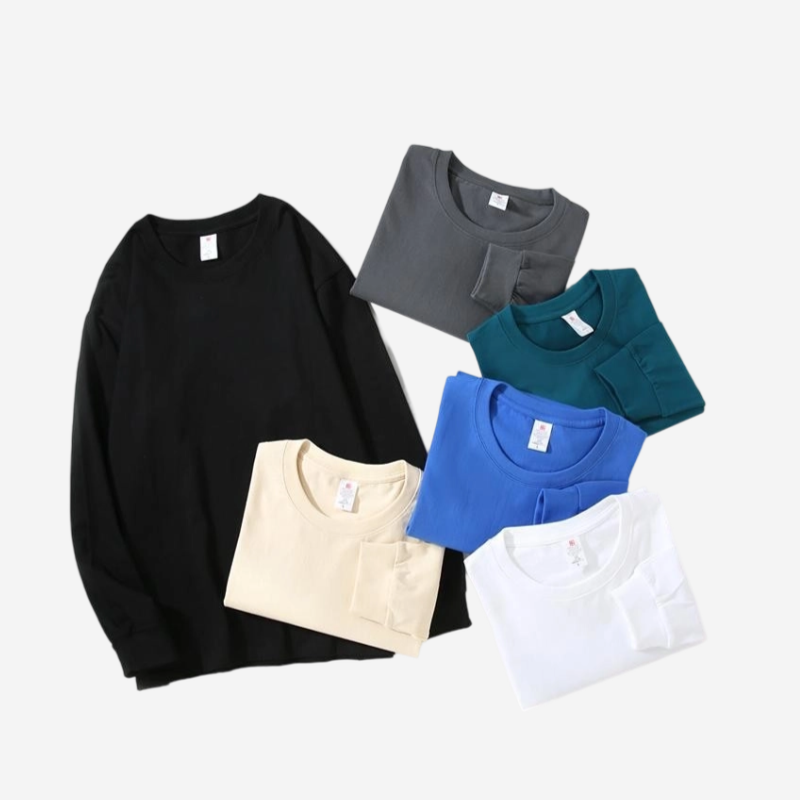 Premium Long Sleeve Round Neck T-Shirt for Branding - 图片 4