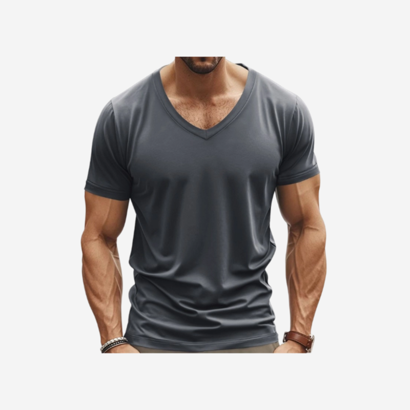 Best Selling Short Sleeve V-Neck Custom T-Shirt - 图片 4