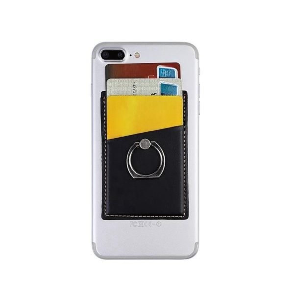 Multicolor PU Foldable Card Holder with Ring Stand