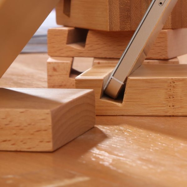 Eco-Friendly Bamboo Mobile Device Holder