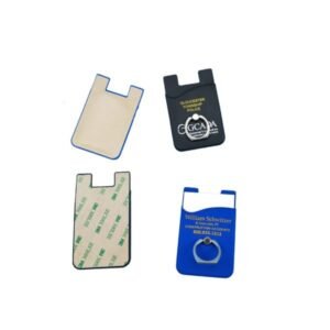 Adhesive Silicone Phone Wallet with Phone Stand