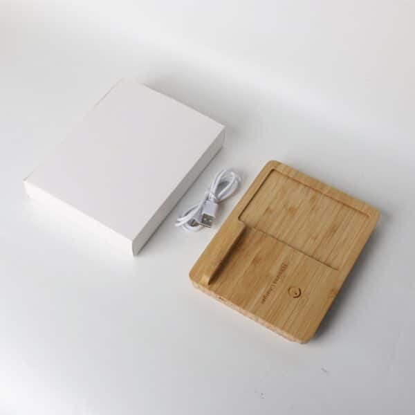 Desktop Photo Frame Bamboo Wireless Charger
