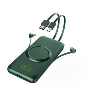 20000Mah Qi Wireless Charger Power Bank Built In Cables