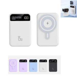 Magnetic 15w Wireless Fast Charging Apple iwatch & Cell Phone All-in-one Portable Power Bank