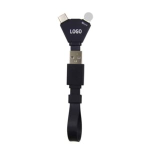 Illuminated 3-in-1 Keychain Charging Cable