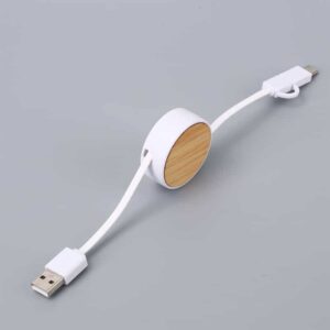 Square Wooden Biodegradable USB Charging Cable