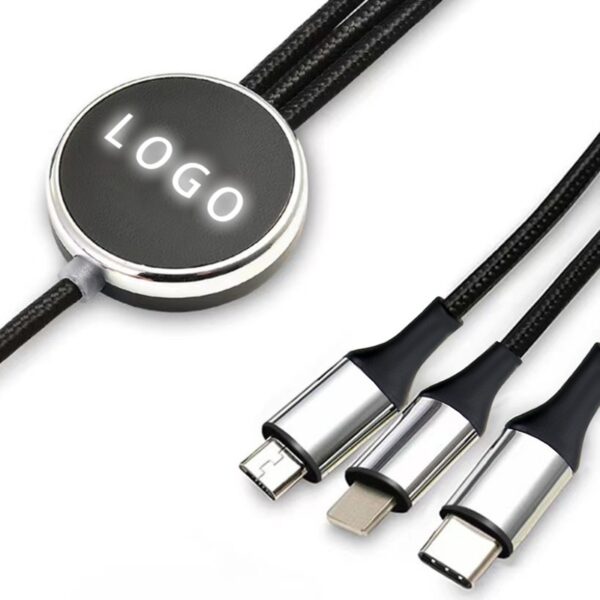 Custom LED Luminous Logo with Keychain Charging Cable