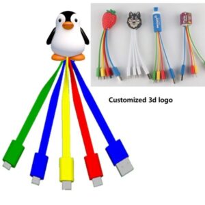 Customized Shape 2D 3D Soft PVC Charging Cable