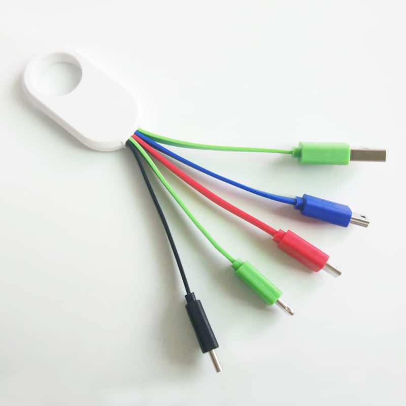 Multi Colors 5-in-1 Charging Cable Keychain
