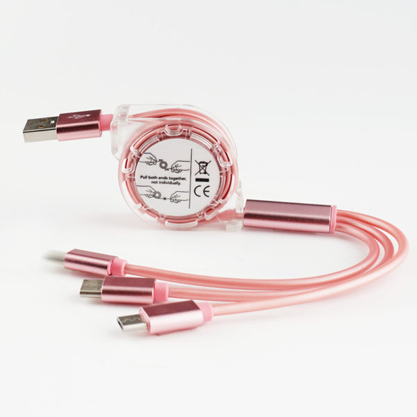 Retractable 3-in-1 Multi-Function USB Charging Cable Charge Buddy
