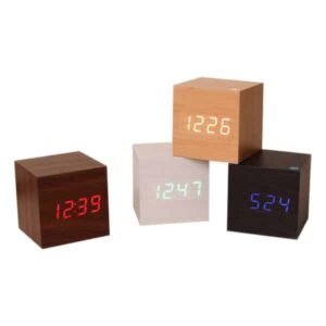 Blue LED Cube Alarm Clock With USB