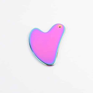 Customized Stainless Steel Colorful Heart-shaped Gua Sha Massager