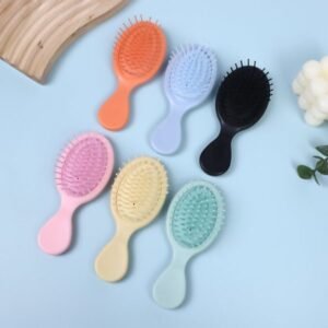 Multicolor Mini Portable Egg-Shaped Paddle Brush Airbag Massage Comb