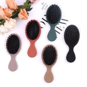 Multicolor Mini Oval ABS Paddle Brush Airbag Comb with Bristles 5.5 * 2.4 inches