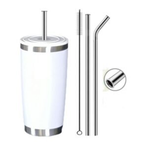 20 oz. Stainless Steel Tumbler with Straw