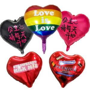 LOVE IS LOVE Rainbow Heart Foil Balloons