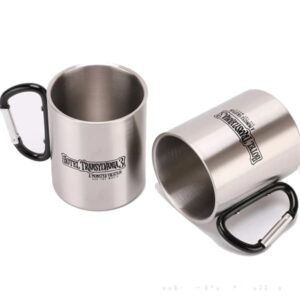 10 Oz Stainless Steel Coffee Mug With Carabiner Handle