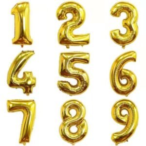 Number Shaped Aluminum Foil Balloons 32 inches for Birthday & New Year-  Eve