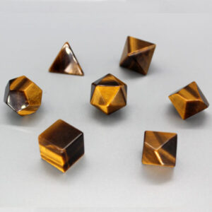 Customizable Tiger-  Eye DND Polyhedral Dice Set