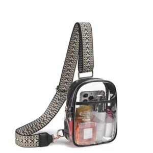 PVC Jacquard Shoulder Strap Transparent Women-  Crossbody Bag