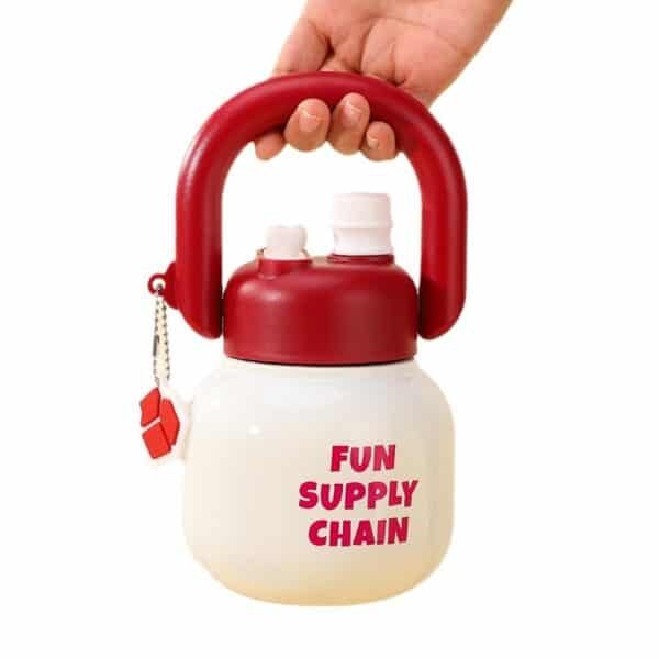 Dumbbell Shape Stainless Steel Water Bottle with Handle-22oz