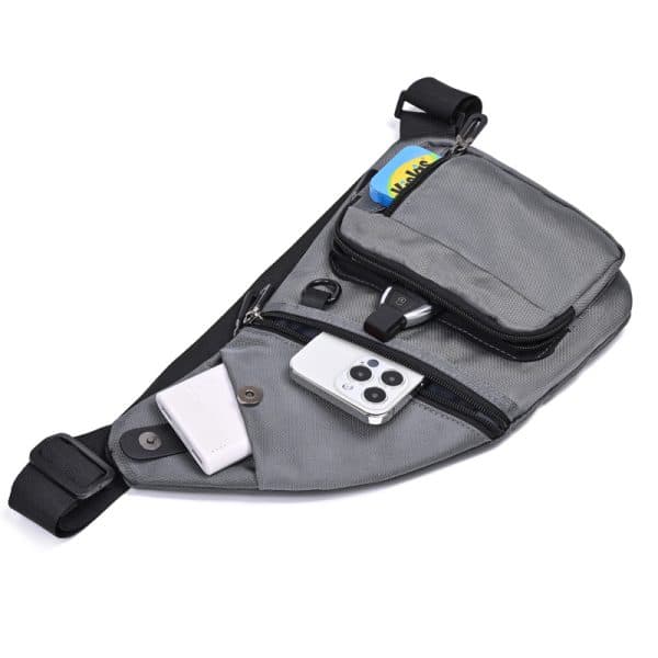Curved Zipper Multi-Layer Pocket Fanny Pack