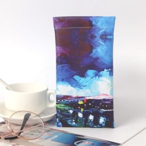 Full Color Imprint PU Eyeglasses Pouch With Drawstring