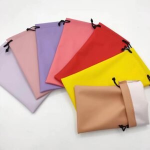 Multi-colored PU Eyeglasses Pouch With Drawstring