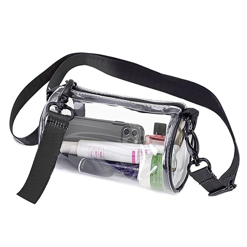 Stadium Approved Transparent Crossbody Cylindric Purse Bag