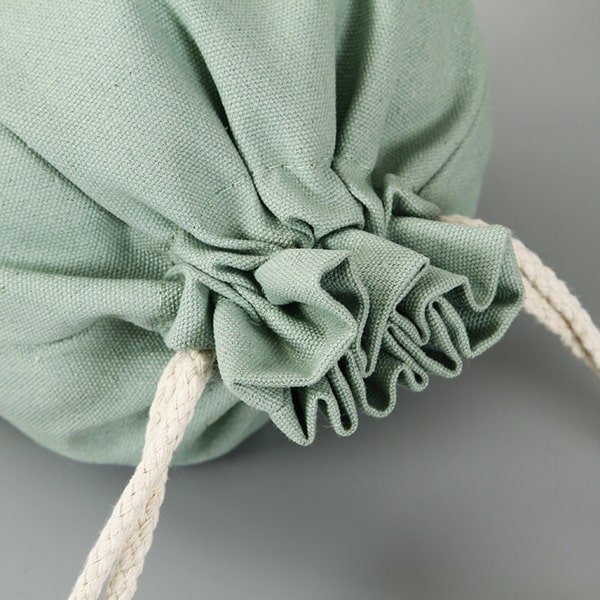 Round Bottom Canvas Drawstring Bag