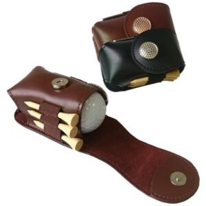 4-in-1 Real Leather Golf Ball Storage Bag Set
