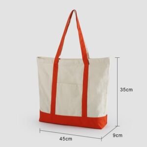 Custom Canvas Two-Tone Tote Bag