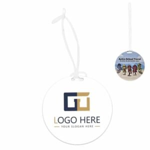 Full Color Round Plastic Luggage Tags With Strap