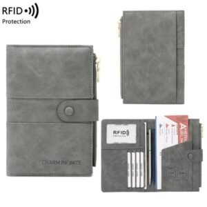 Multicolor PU Waterproof Passport Document Holder Wallet with Pen Slot