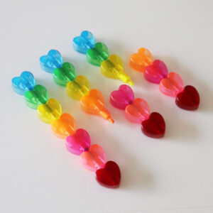 6-In-1 Heart Shaped Translucent Detachable Highlighter