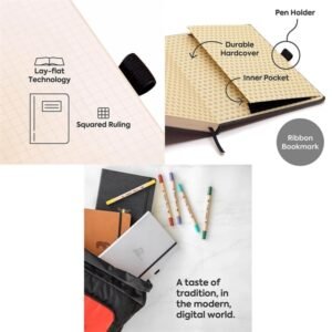 A5 Hardcover Cream Wildlife Notebook 100GSM Squared