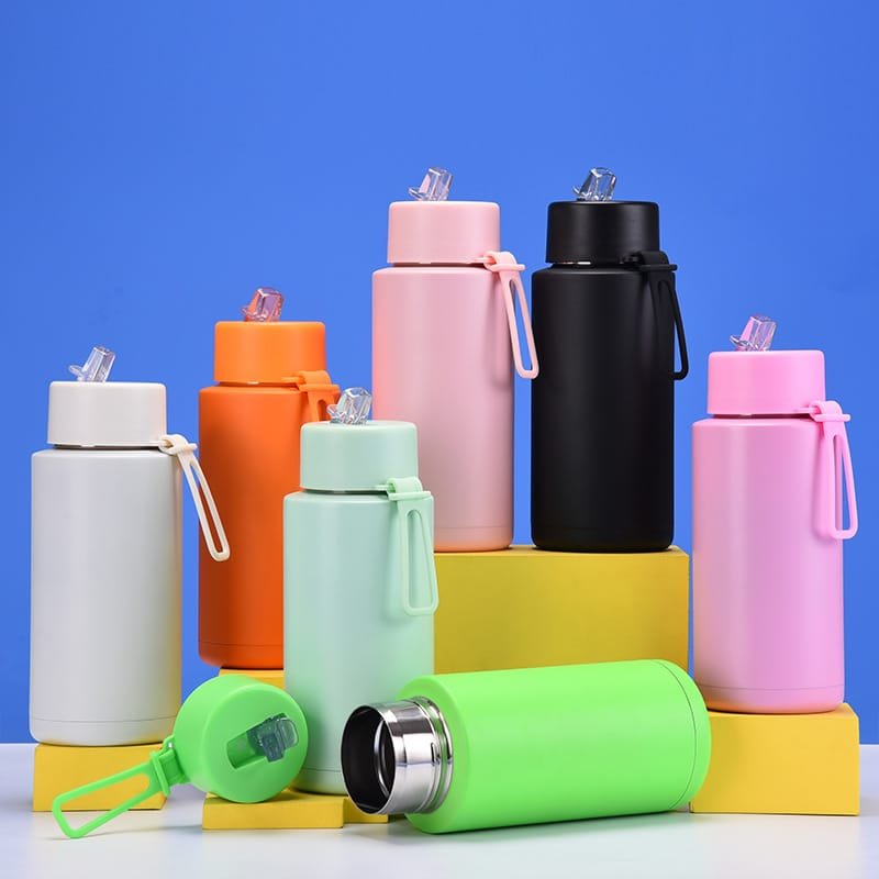 Large Capacity Portable Insulation Cup Sports Coffee Mug 304 Stainless Steel Straw Bottle