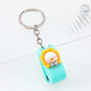 Cartoon Blue Duck Mini Stapler with Keychain
