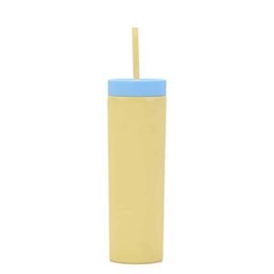 Double Straight Straw Cup Macaron-color Water Bottle