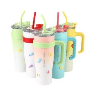 Gradient Color 40oz Bottle with Handle Large Capacity Strawing Cup