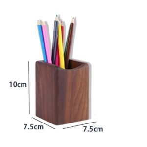 Simple Eco-friendly Cylindrical Wooden Pen Holder Makeup Collector