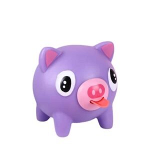 Purple Pig Squeeze Tongue Toy Stress Ball