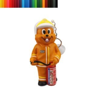 Foam New Squirrel Firefighter Stress Ball with Keychain
