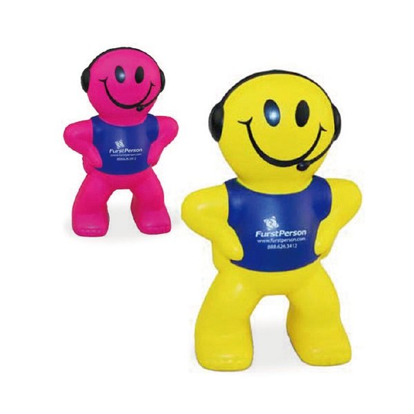 Captain Smiley With Headsets Stress Ball