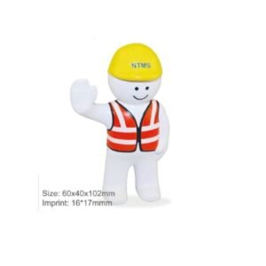 Man Stress Ball with Helmet and Safety Vest