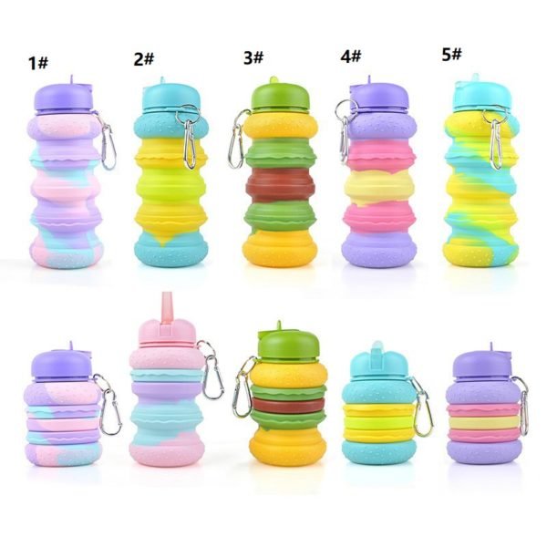 17OZ Hamburger Shape Folding Silicone Bottle