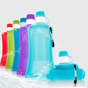 17OZ Portable Collapsible Outdoor Silicone Water Bottle