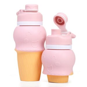 17OZ Ice Cream Shape Folding Silicone Bottle